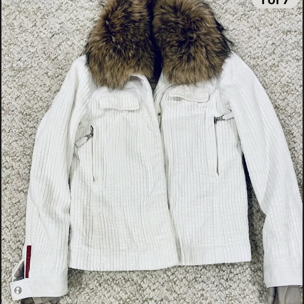 PRADA*  Cotton Nylon jacket w/ FOX fur collar*Size 44IT)* over $4,000